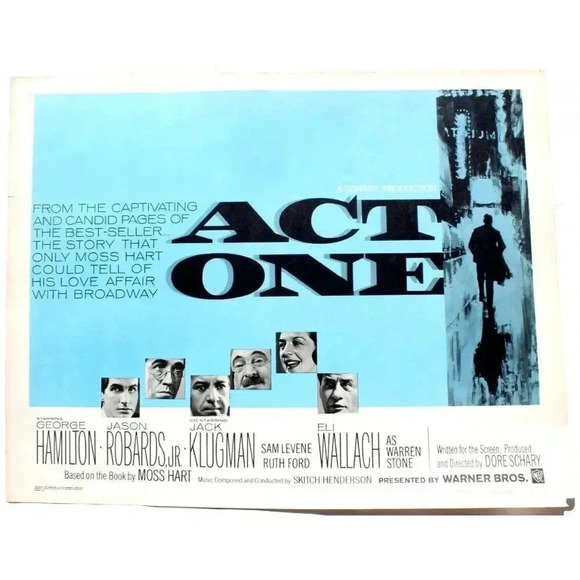 Vintage 1964 ACT ONE George Hamilton / Jason Robards Movie Lithograph Poster - Picture 1 of 5